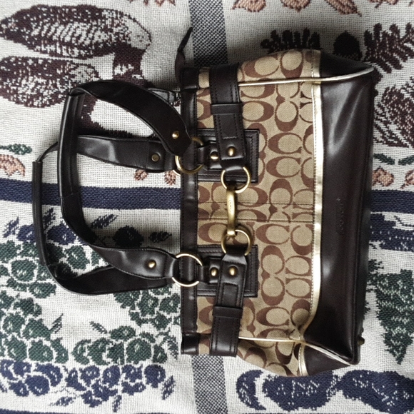 COACH Signature Lining  Leather/Canvas Handbag - Picture 12 of 12